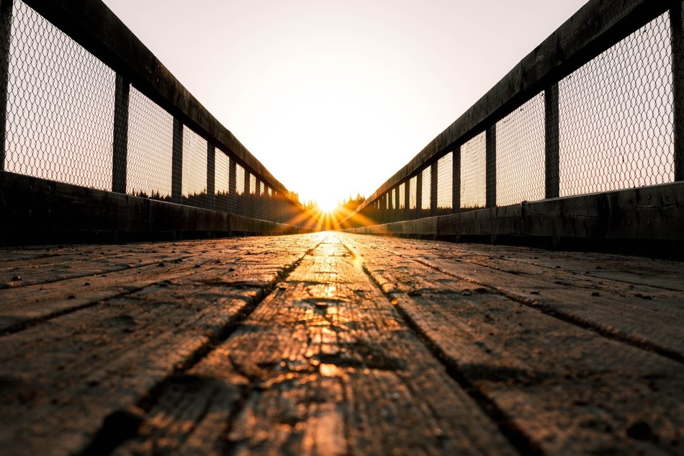 bridge deck at sunset
