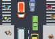 Roadway with pedetrians