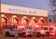 Fire trucks in front of fire station